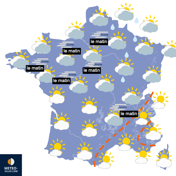 Carte de prévisions du temps du Jeudi 16 avril 2026