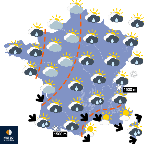 Carte de prévisions du temps du Samedi 16 mai 2026
