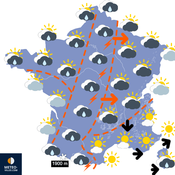 Carte de prévisions du temps du Dimanche 17 mai 2026