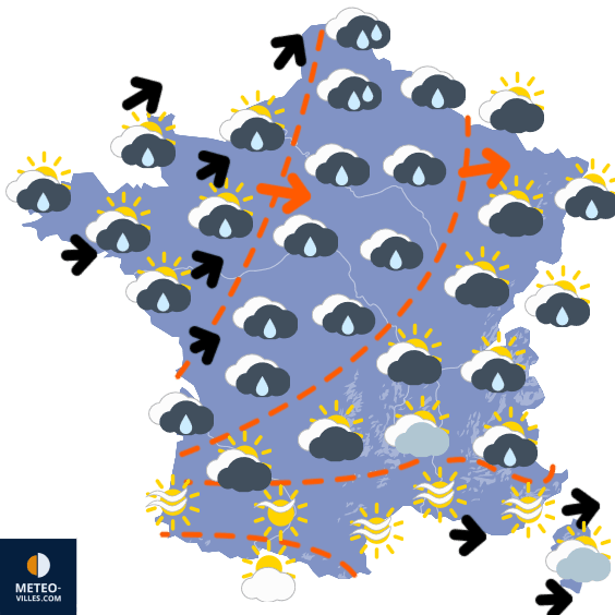 Carte de prévisions du temps du Mardi 19 mai 2026