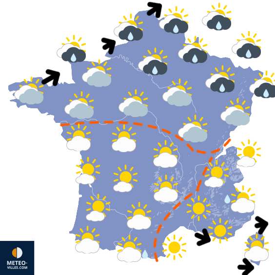 Carte de prévisions du temps du Mercredi 20 mai 2026