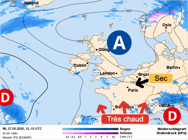 Carte de prévisions d'europe du Mercredi 27 mai 2026