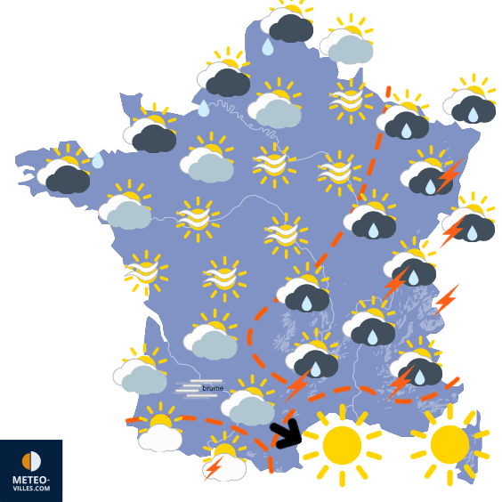 Carte de prévisions du temps du Dimanche 31 mai 2026