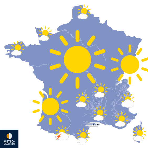 Carte de prévisions du temps du Mercredi 17 juin 2026