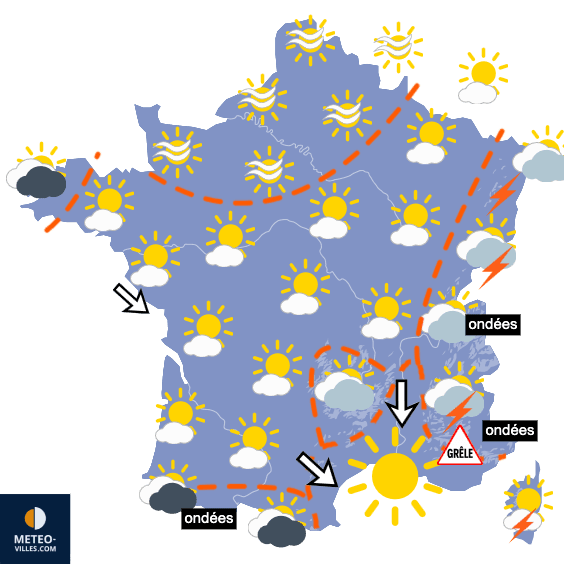 Carte de prévisions du temps du Mardi 30 juin 2026