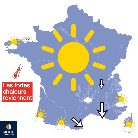 Carte de prévisions du temps du Samedi 4 juillet 2026