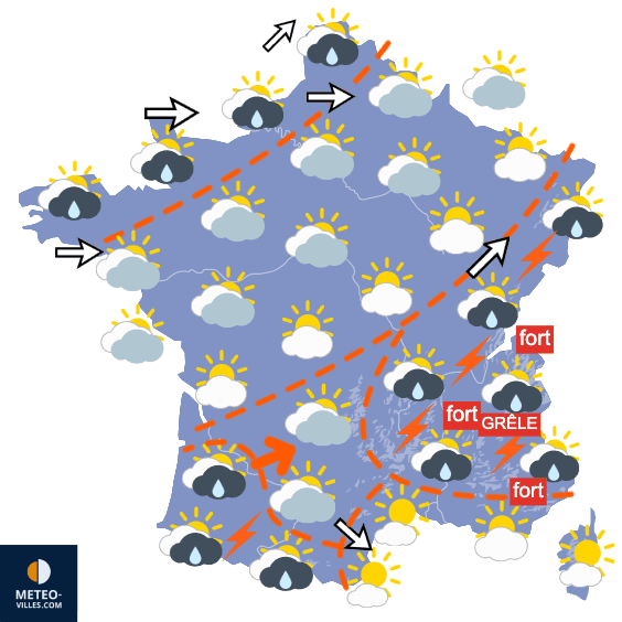 Carte de prévisions du temps du Jeudi 20 août 2026