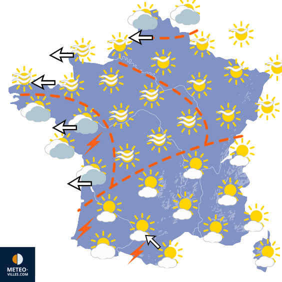 Carte de prévisions du temps du Dimanche 23 août 2026