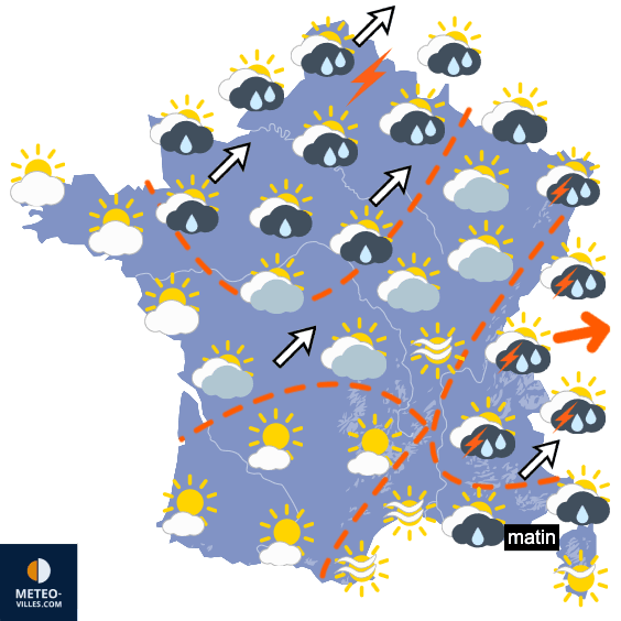 Carte de prévisions du temps du Vendredi 28 août 2026
