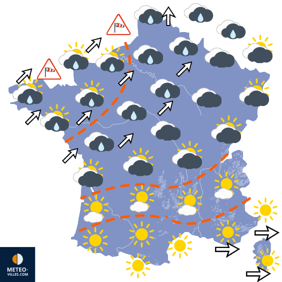 Carte de prévisions du temps du Samedi 29 août 2026
