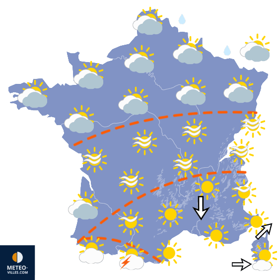 Carte de prévisions du temps du Mardi 1 septembre 2026