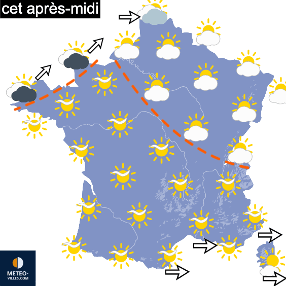 Carte de prévisions du temps du Mercredi 2 septembre 2026
