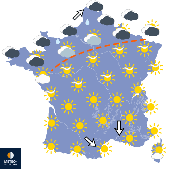 Carte de prévisions du temps du Jeudi 3 septembre 2026