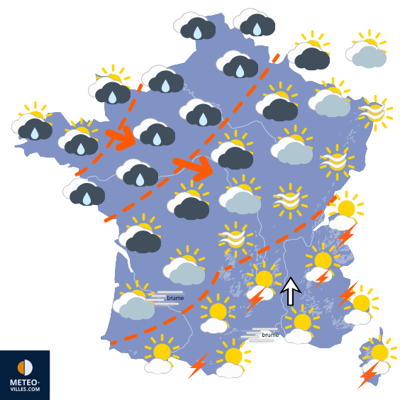 Carte de prévisions du temps du Mardi 8 septembre 2026