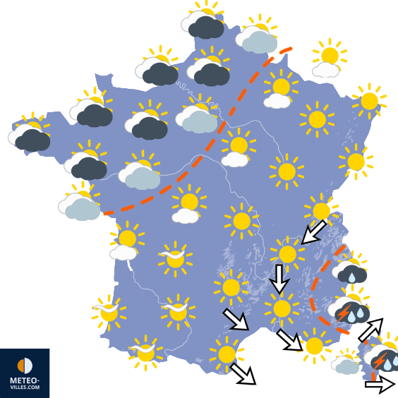 Carte de prévisions du temps du Jeudi 10 septembre 2026