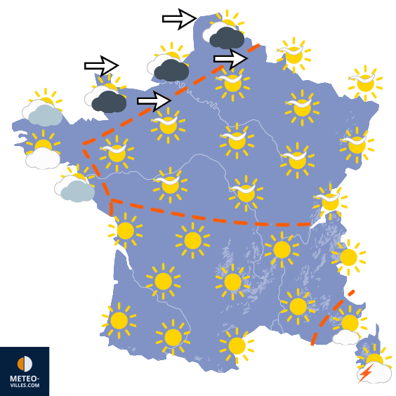 Carte de prévisions du temps du Samedi 19 septembre 2026