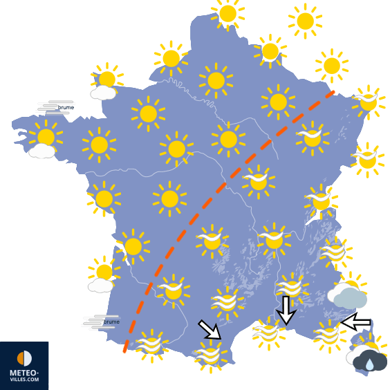 Carte de prévisions du temps du Vendredi 25 septembre 2026