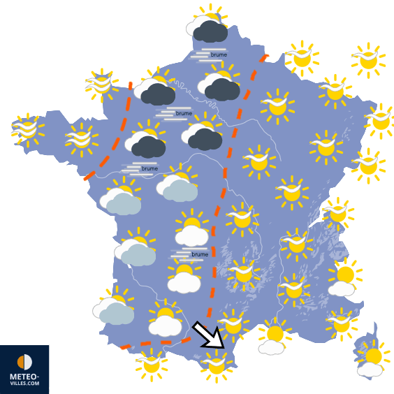 Carte de prévisions du temps du Samedi 26 septembre 2026