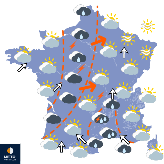 Carte de prévisions du temps du Mercredi 30 septembre 2026