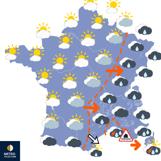 Carte de prévisions du temps du Jeudi 1 octobre 2026