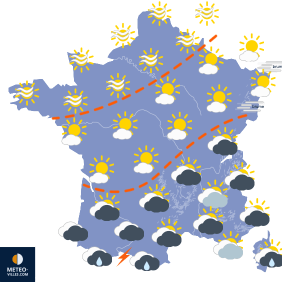 Carte de prévisions du temps du Vendredi 2 octobre 2026