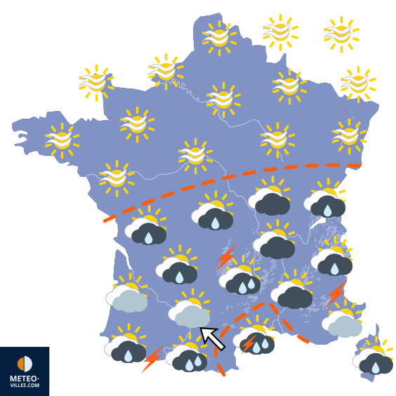 Carte de prévisions du temps du Samedi 3 octobre 2026
