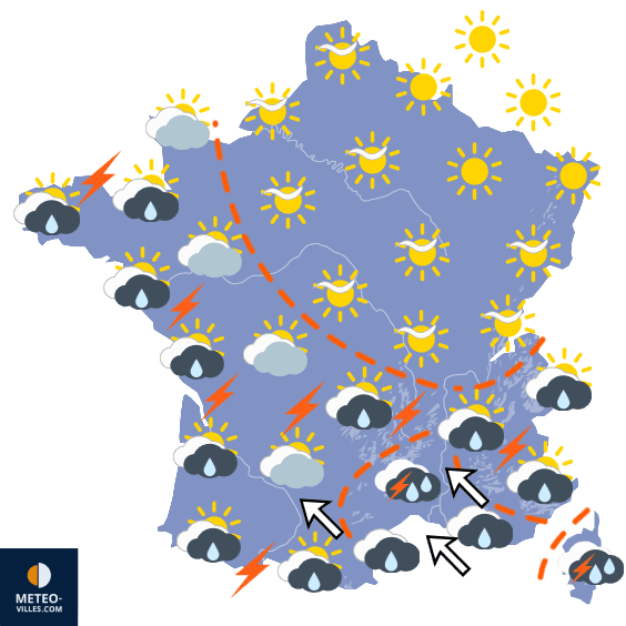 Carte de prévisions du temps du Mardi 6 octobre 2026