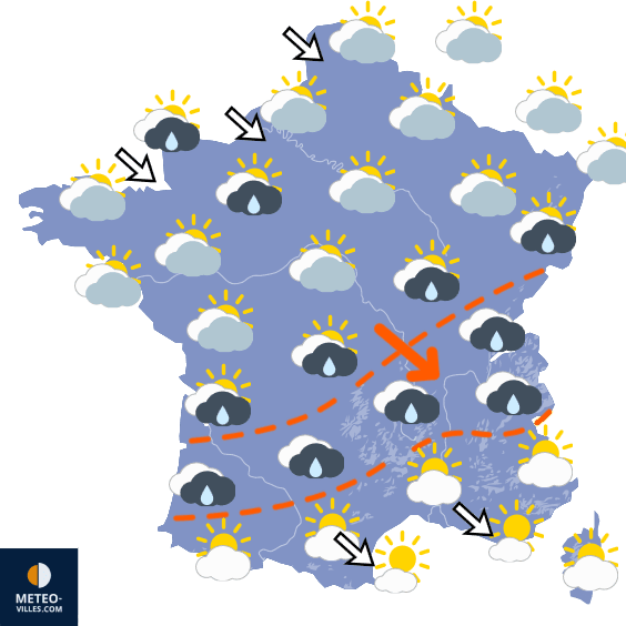 Carte de prévisions du temps du Samedi 10 octobre 2026