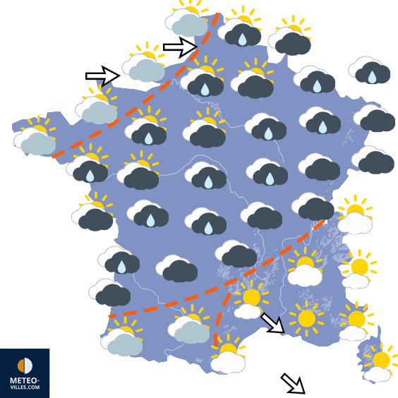 Carte de prévisions du temps du Mardi 13 octobre 2026