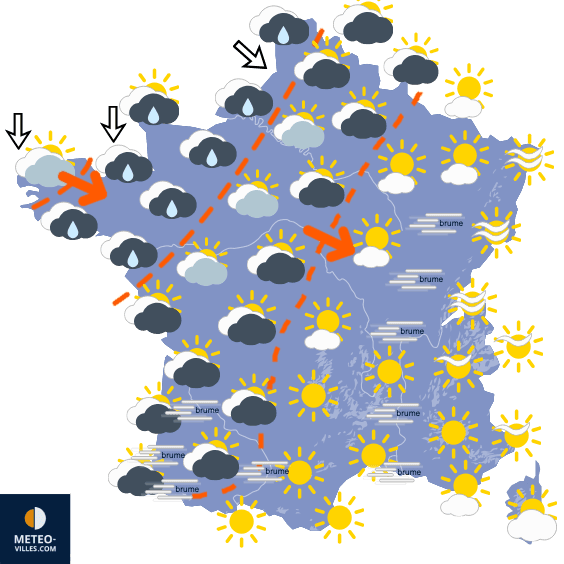 Carte de prévisions du temps du Vendredi 16 octobre 2026