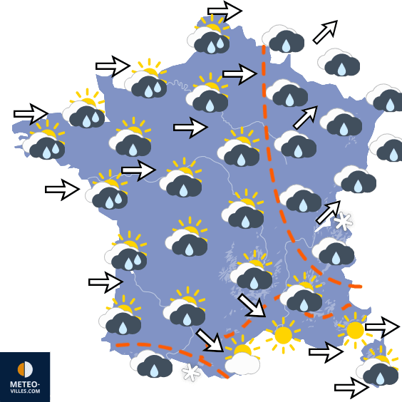 Carte de prévisions du temps du Mercredi 21 octobre 2026