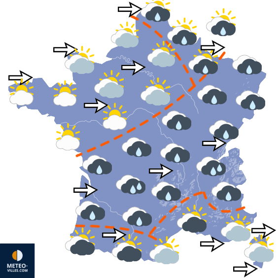 Carte de prévisions du temps du Dimanche 25 octobre 2026