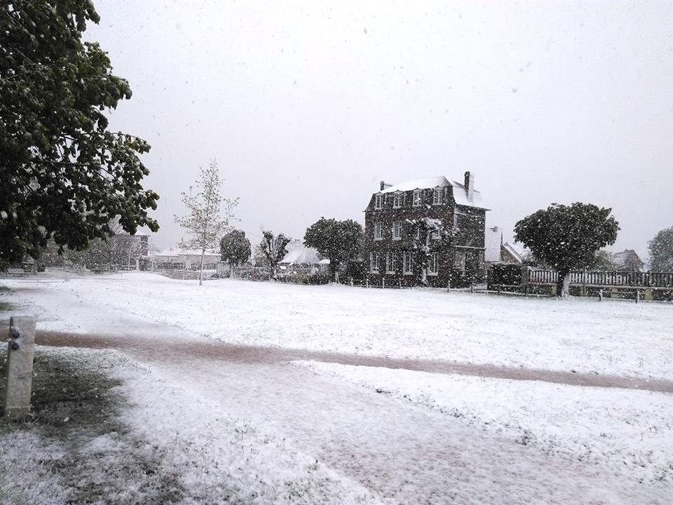 Image d'illustration pour Neige exceptionnelle de cette veille du 1er mai en Normandie ! 