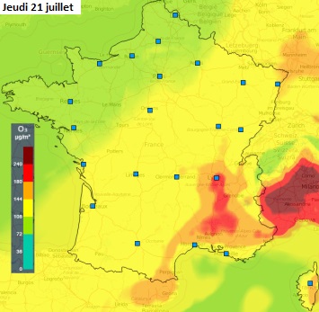 Image d'illustration pour Très forte chaleur et pollution à l'ozone - suivi et prévision