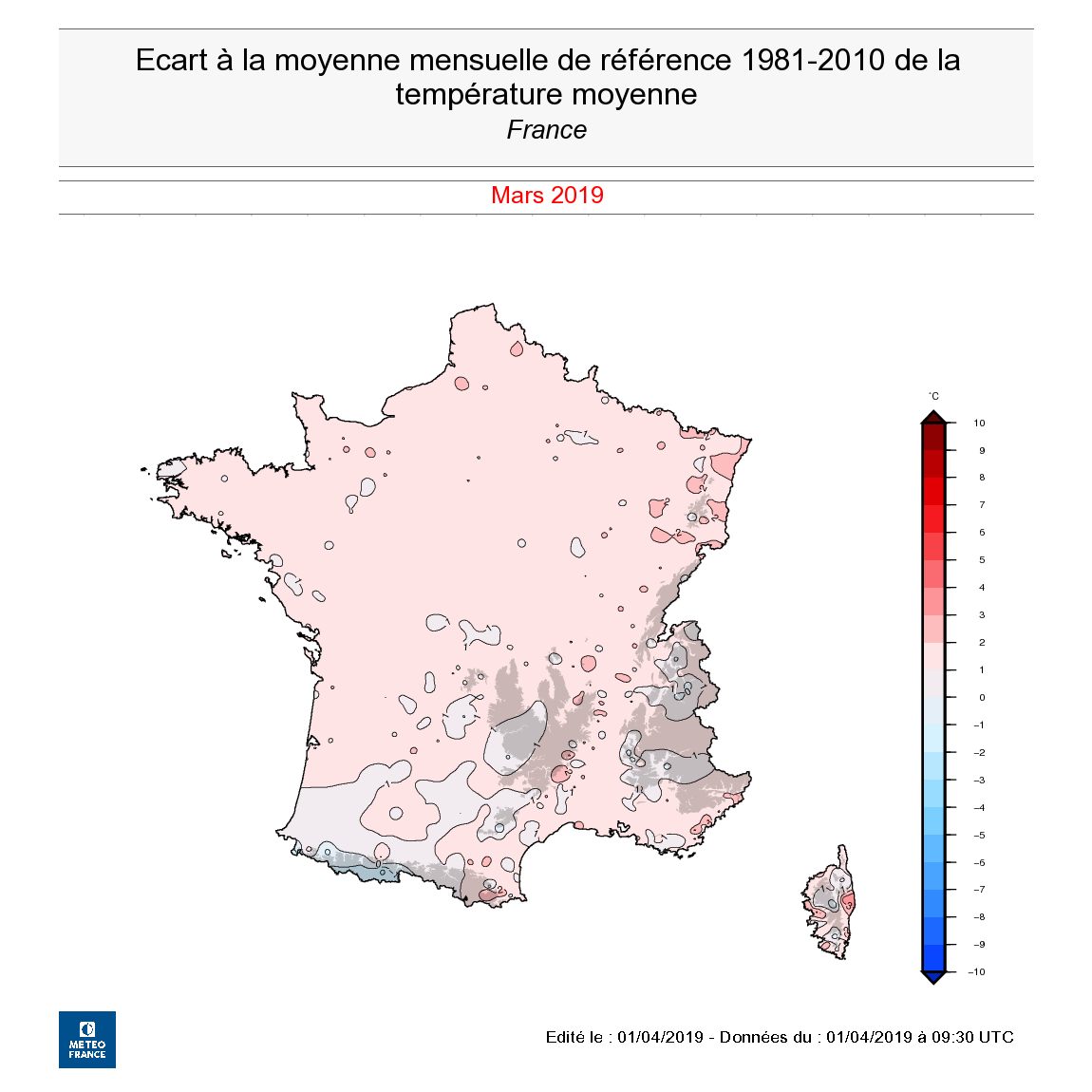 Image d'illustration pour Bilan météorologique national du mois de mars 2019