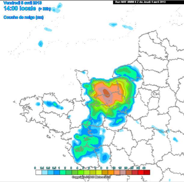 Image d'illustration pour 05/04/2013 - bilan de la neige en Normandie, Pays de la Loire  