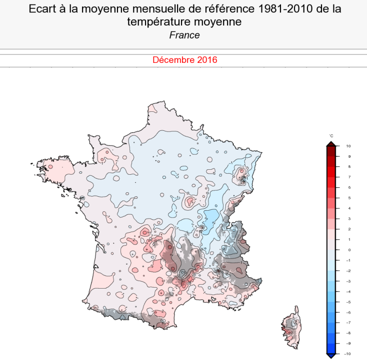 Image d'illustration pour Bilan météo cartographié de décembre 2016