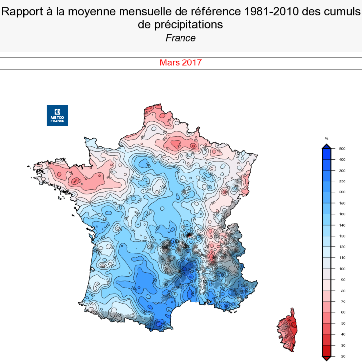 Image d'illustration pour Bilan cartographié du mois de mars 2017