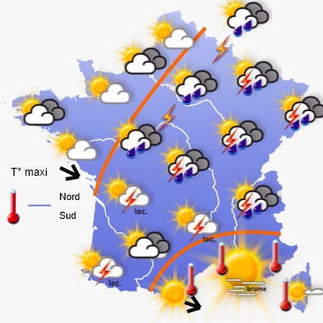 Carte météo de France du 28/07/2012 à 1812