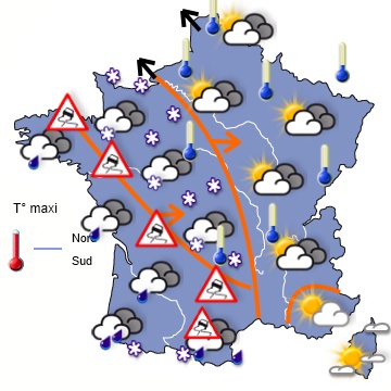 Carte météo de France du 18/01/2013 à 1812