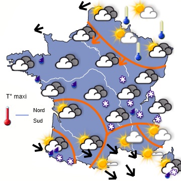 Carte météo de France du 12/02/2013 à 1812