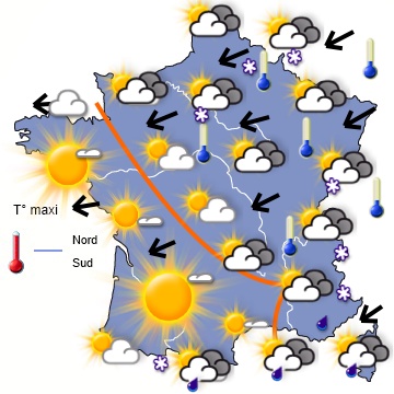 Carte météo de France du 22/02/2013 à 1812