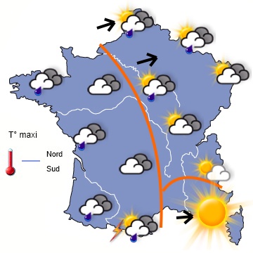 Retour d'un temps plus frais et souvent nuageux 