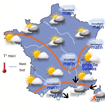 Carte météo de France du 16/11/2013 à 1812