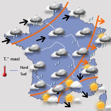 Carte météo de France du 28/03/2015 à 1812