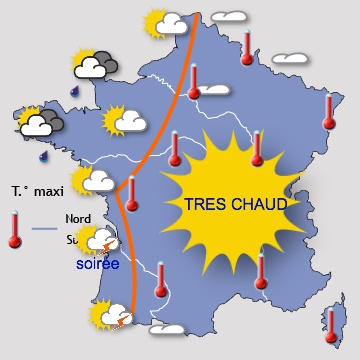 Carte météo de France du 03/08/2015 à 1812
