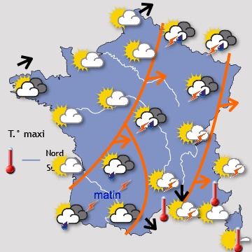 Carte météo de France du 04/08/2015 à 1812