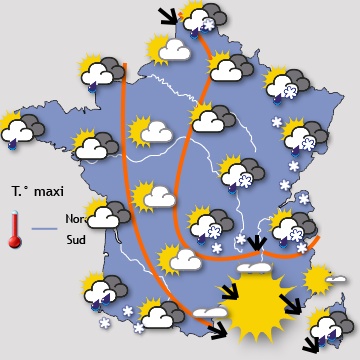 Carte météo de France du 22/11/2015 à 1812