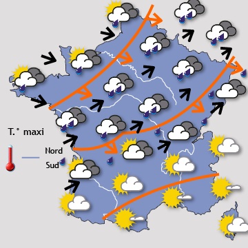 Carte météo de France du 30/01/2016 à 1812