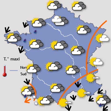 Carte météo de France du 10/03/2016 à 1812